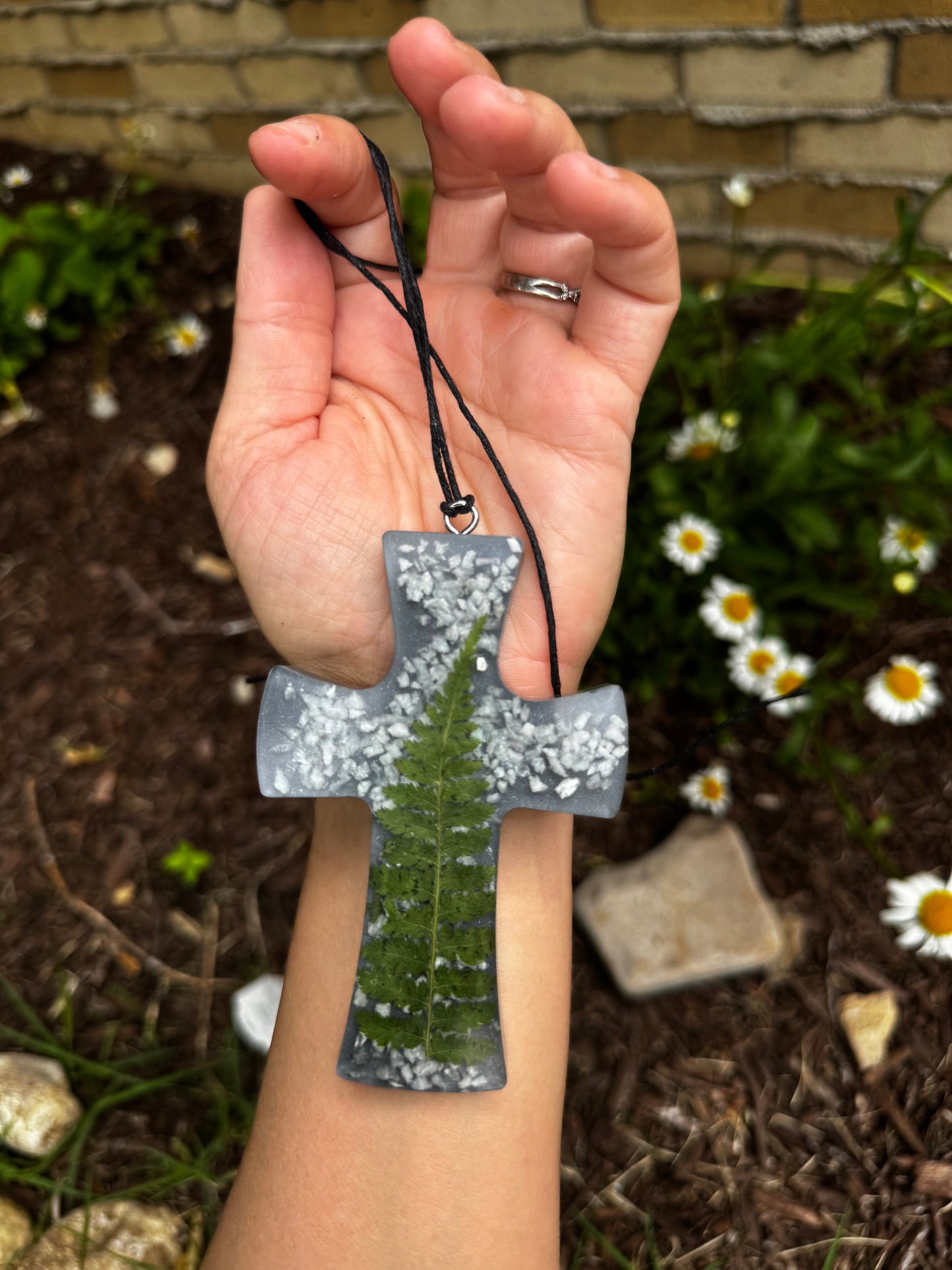Gray Eden Rearview Mirror Cross