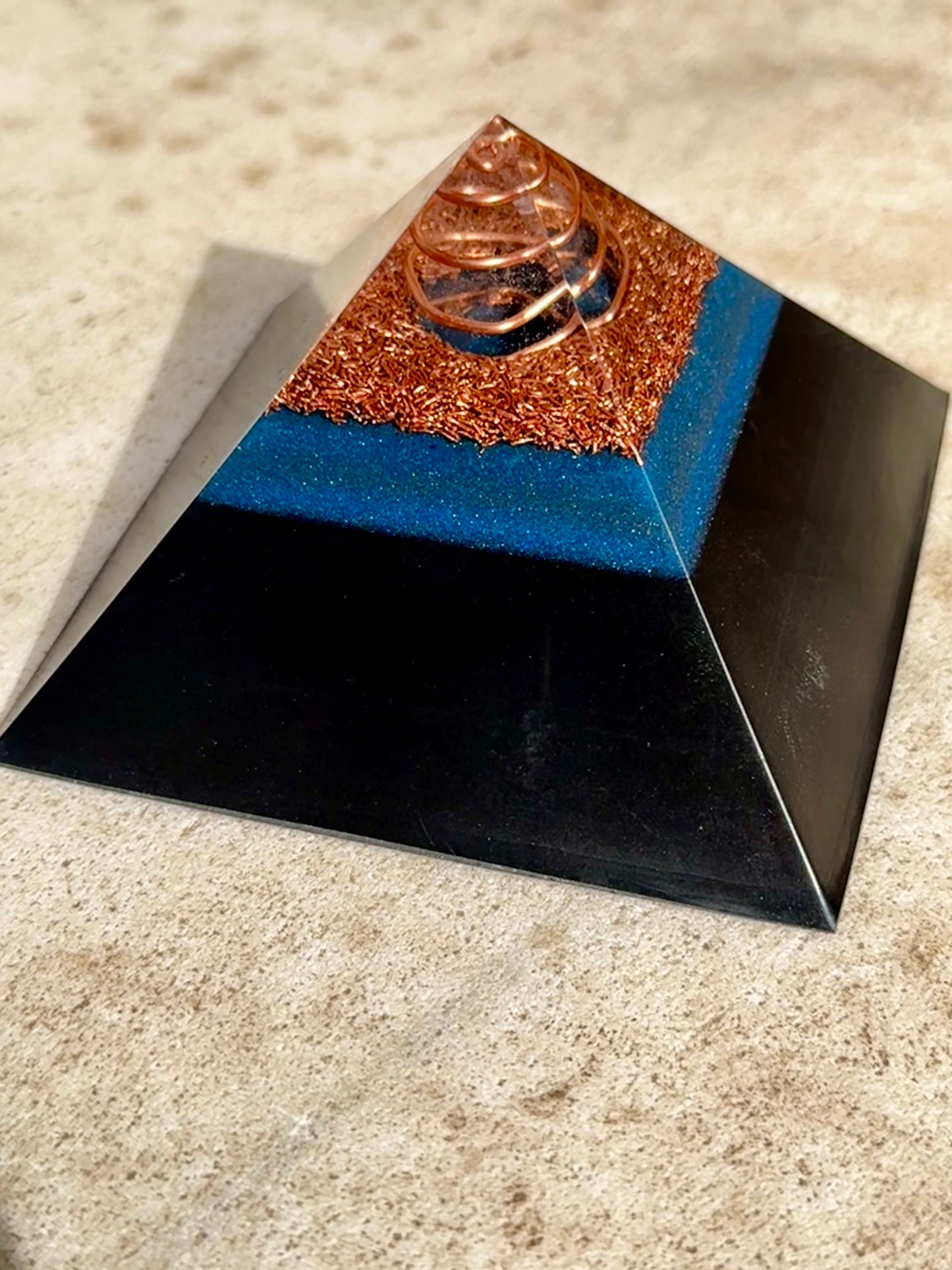 Calming Sea Orgonite Pyramid