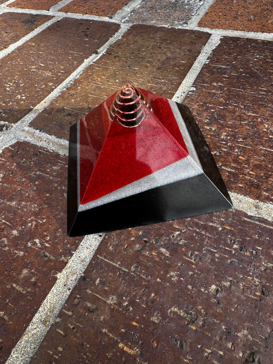 Crimson and Gray Mini Pyramid
